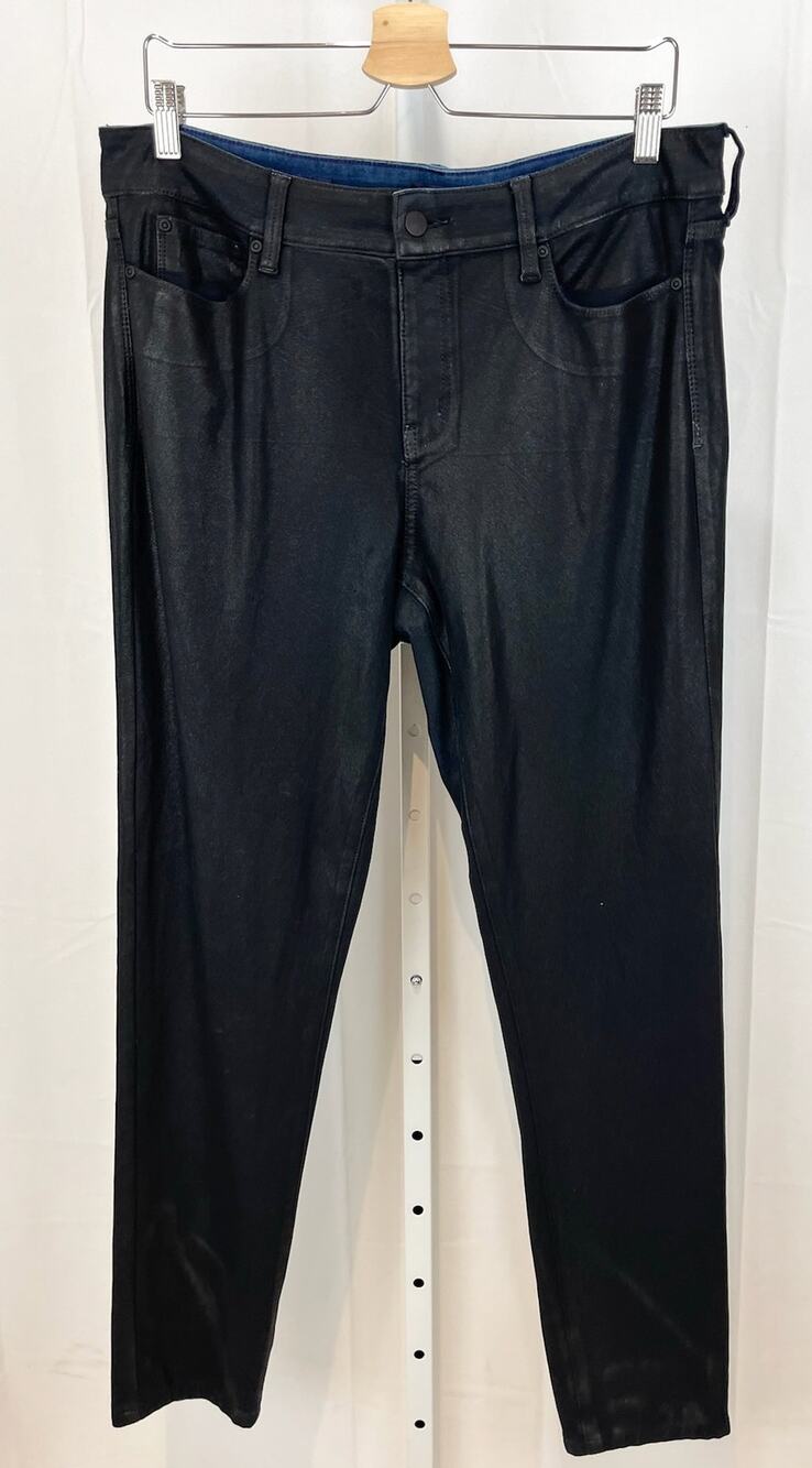 NYDJ Size 14 Ami Coated Leggings Pull On Skinny Jeans Jeggings Black Blue